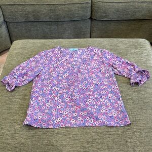 CeCe Pink and Purple Floral Top